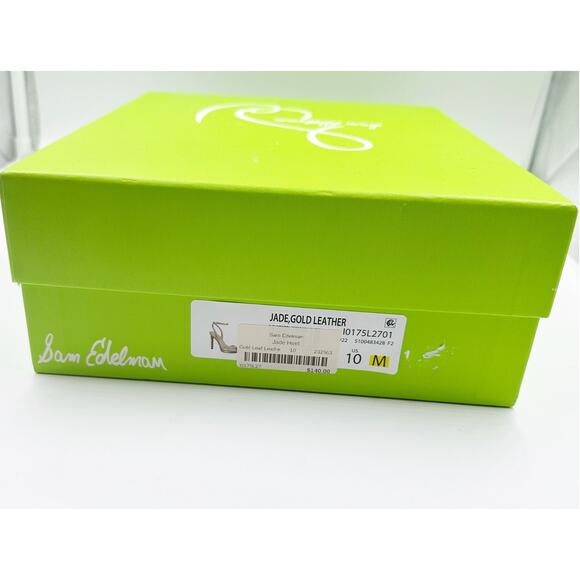 Sam Edelman Jade Strappy Heel in Gold Leaf Platinum I0175L2701 US 10 M NEW NWT - Picture 4 of 6